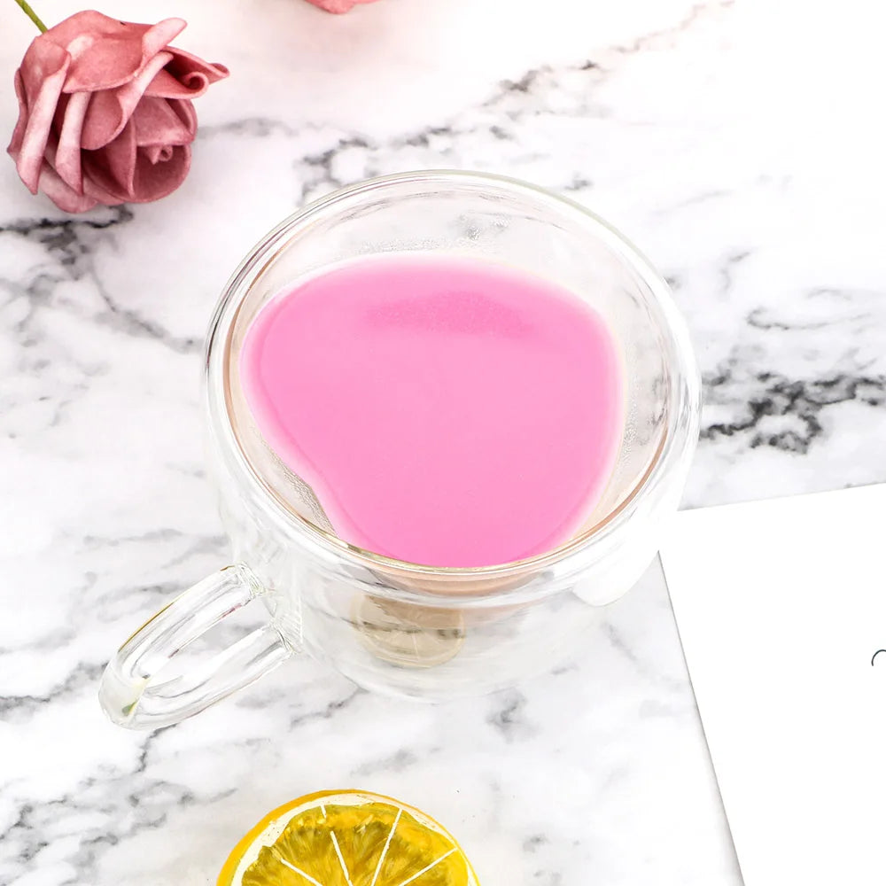180ml/240ml 4.25/8.5oz Heart Love Shaped Tea Cups - Double Layer Glass